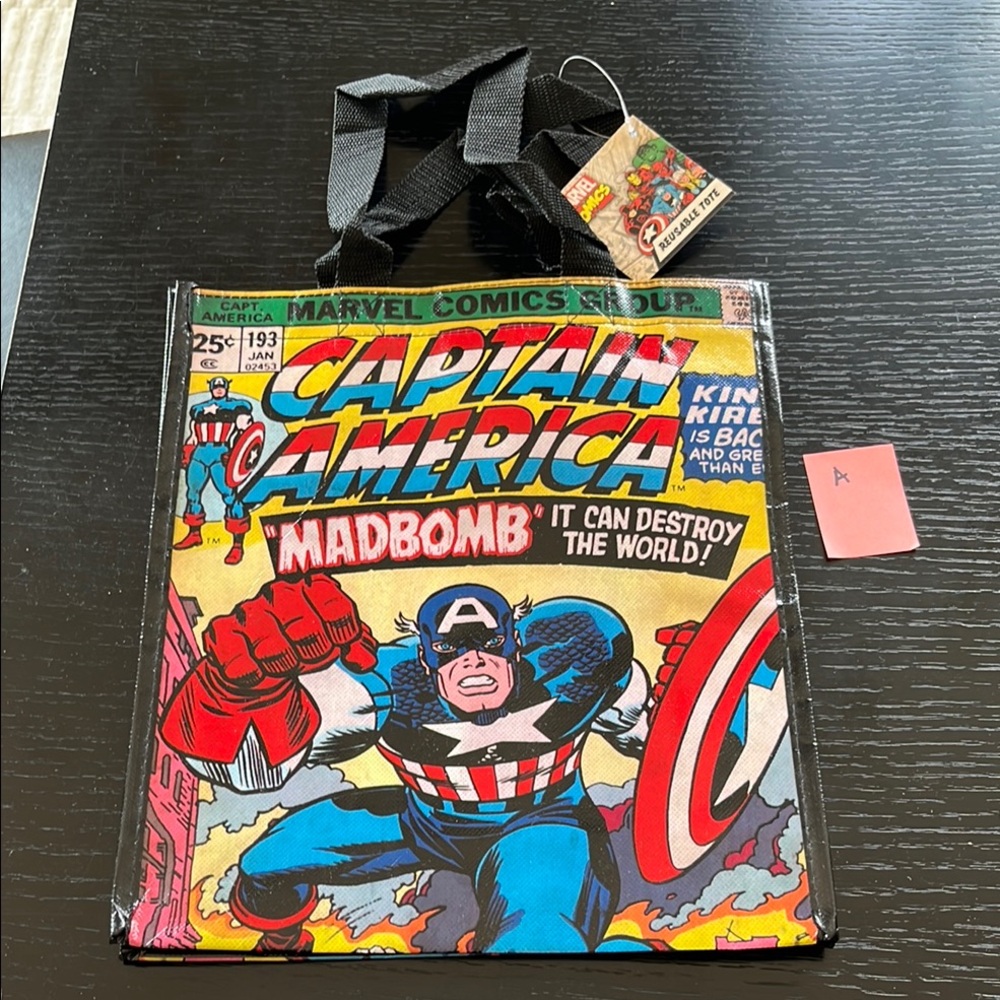 Marvel Comics - Captain America "Madbomb" - Reusable Glossy Tote Bag (Item A)NWT